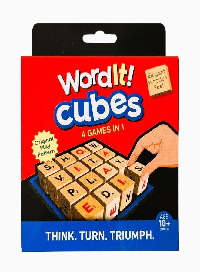 WordIt! Cubes | Original Play Pattern | Eco-Friendly Wooden Word Game Set | Educational, Portable, Fun | Engaging Game for Kids, Adults and Families, 4 Games Inside (Pack of One) - Image 1